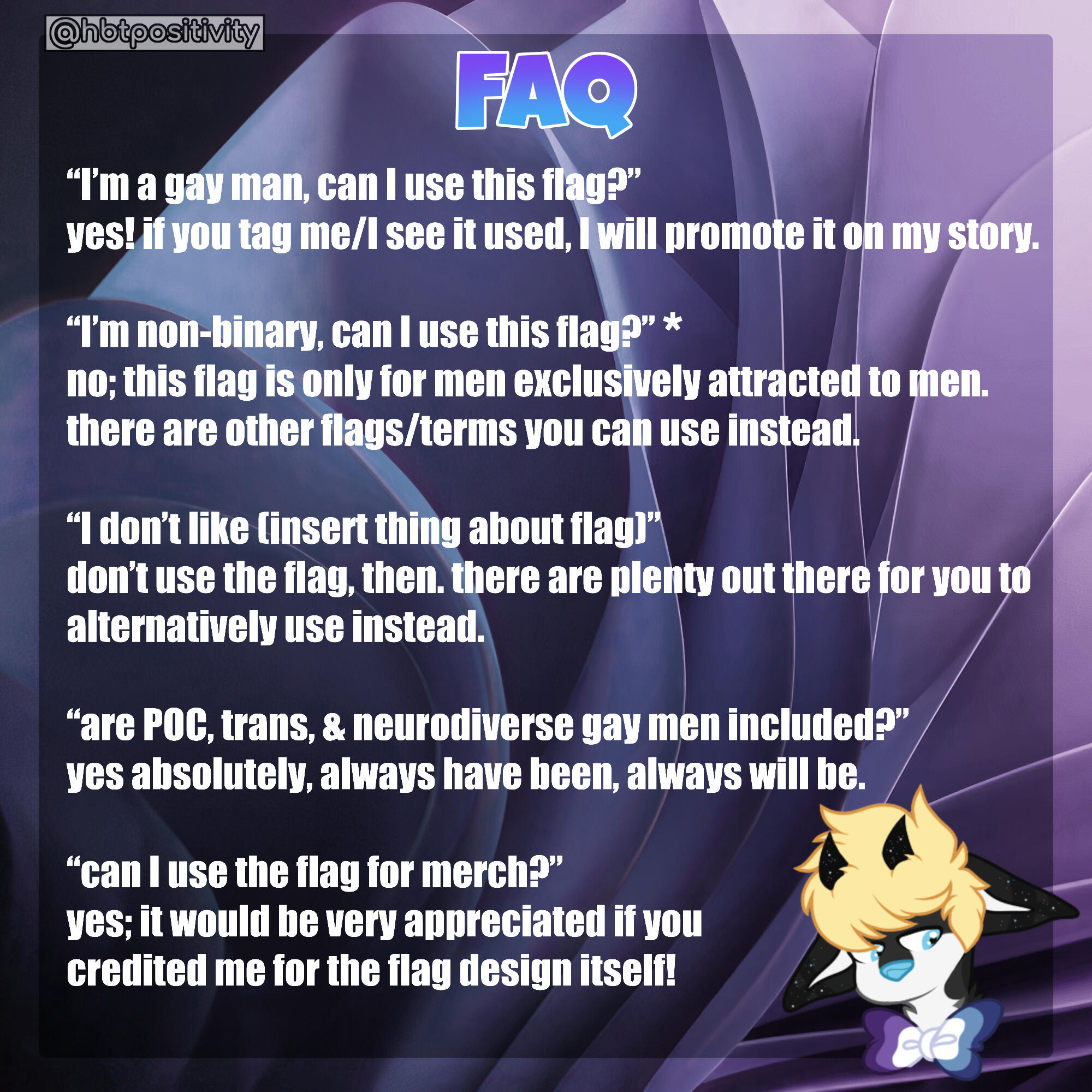 This flag is only for binary men exclusively attracted to binary men.